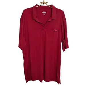 Oxford America Red Polo Shirt Arkansas Razorbacks Logo Mens XXL Polyester‎